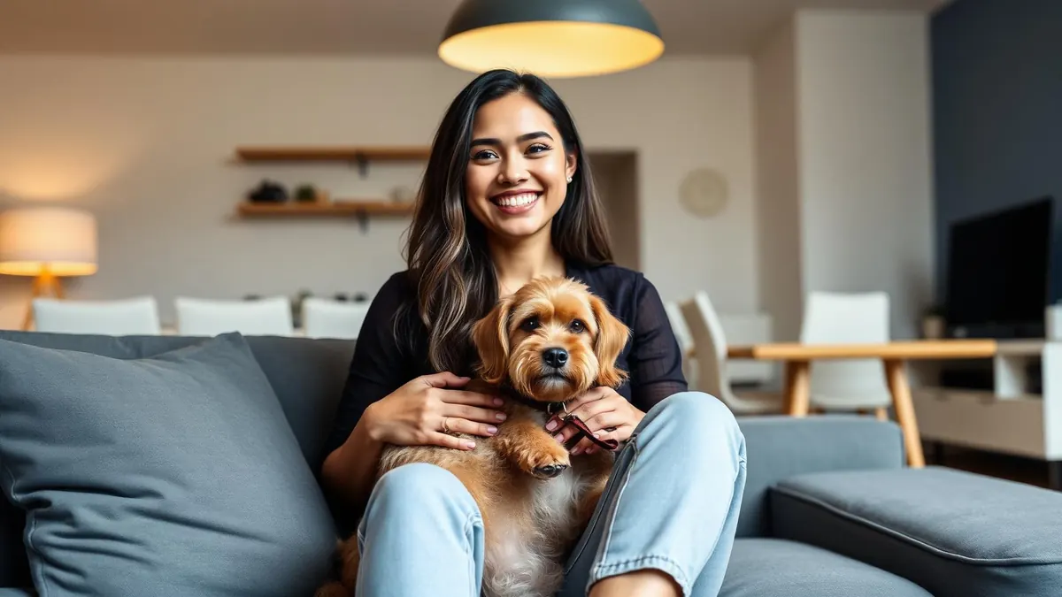 An owner with her dog