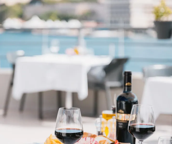 A terrace table set for dinner (sample image)